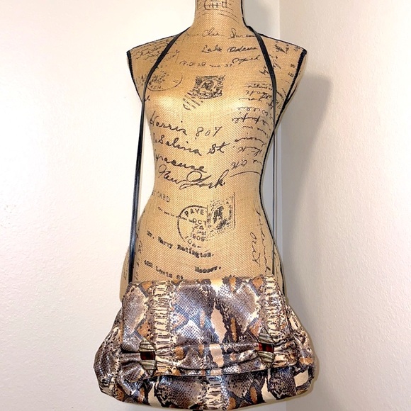 Sharif Genuine Vintage Genuine Python Snakeskin Clutch and Crossbody Handbag - Picture 3 of 17